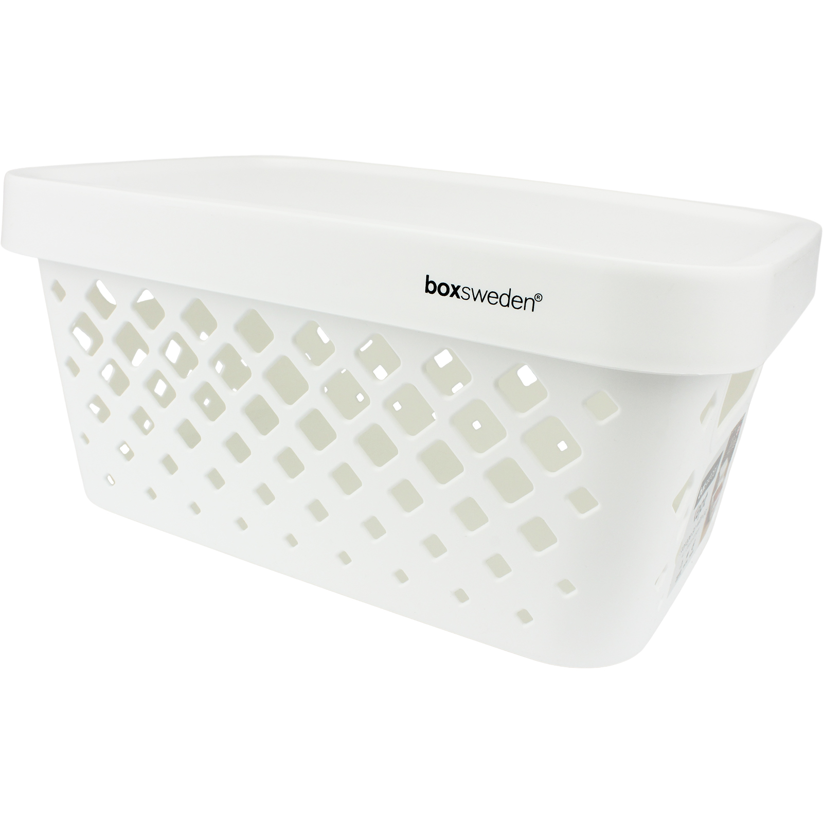 White Plastic Storage Container with Lid 26.5cm x 18cm x 12.5cm