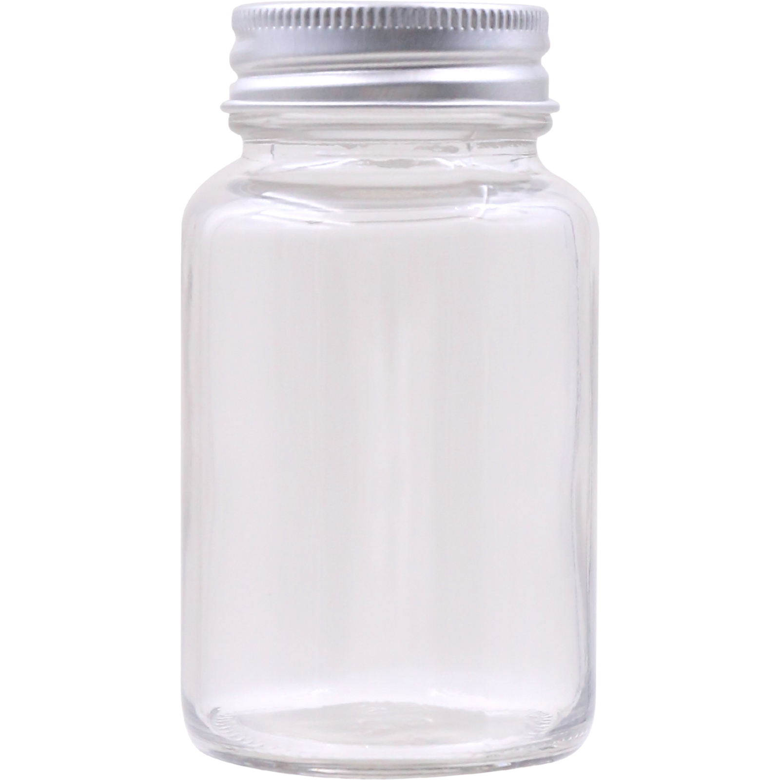 Clear Glass Round Screw Top Jar With Silver Lid 115ml