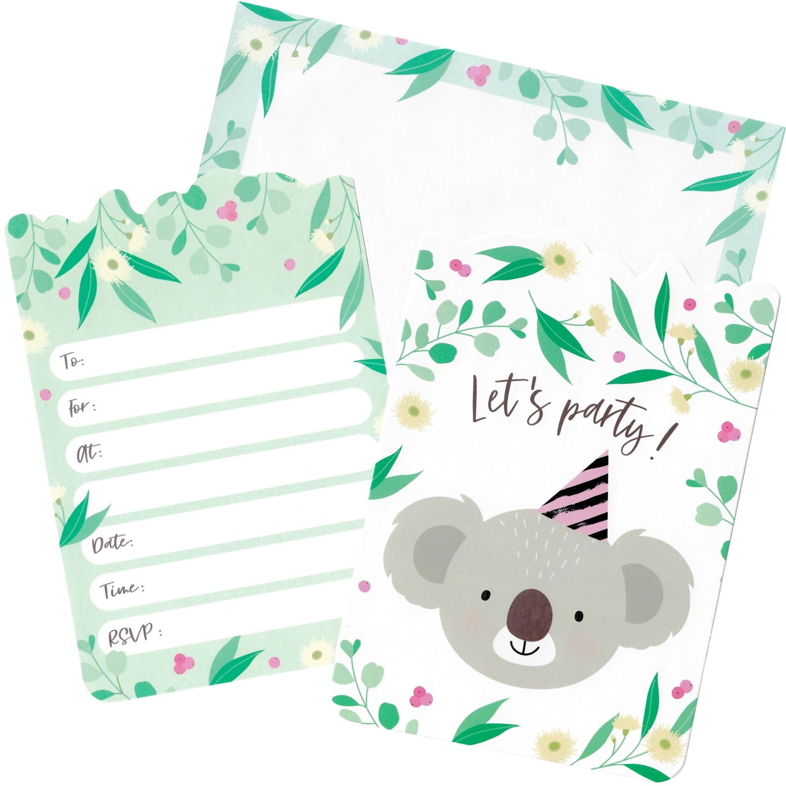 Bush Koala Party Invitations (Pack of 8)
