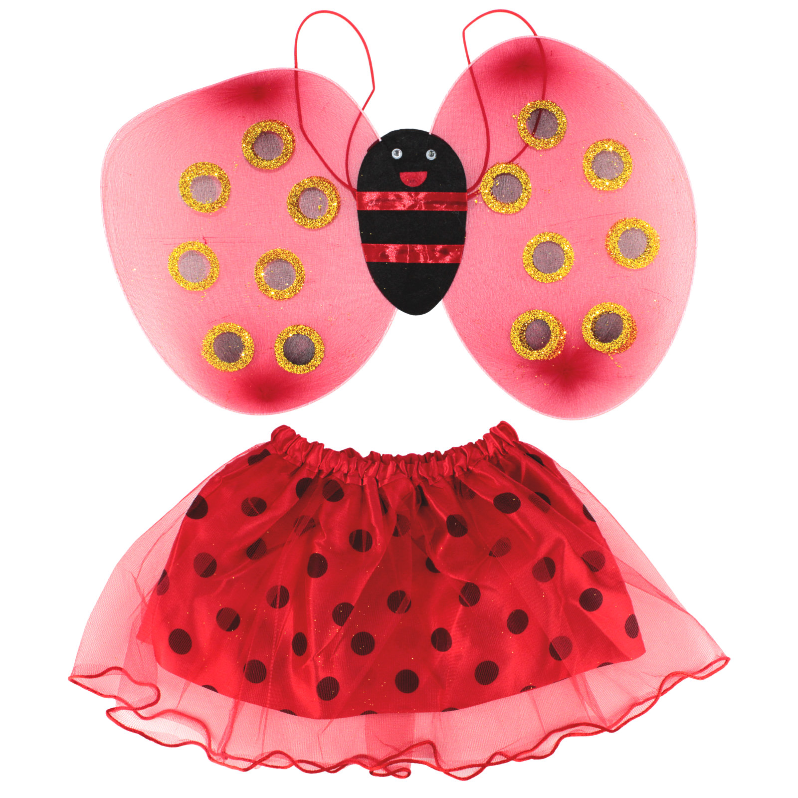 Lady Bug Tutu and Wings Set