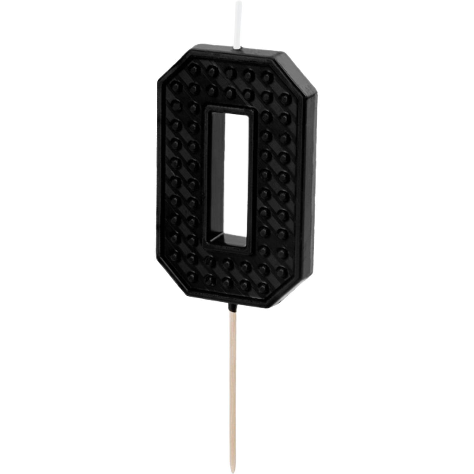 Black Number 0 Block Candle