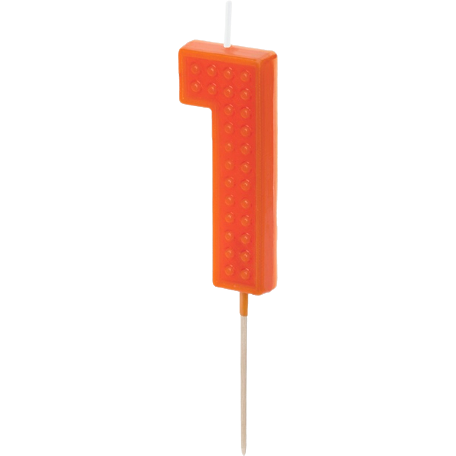 Orange Number 1 Block Candle