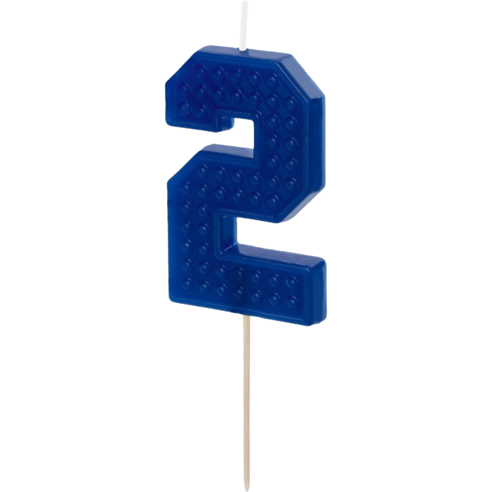 Blue Number 2 Block Candle