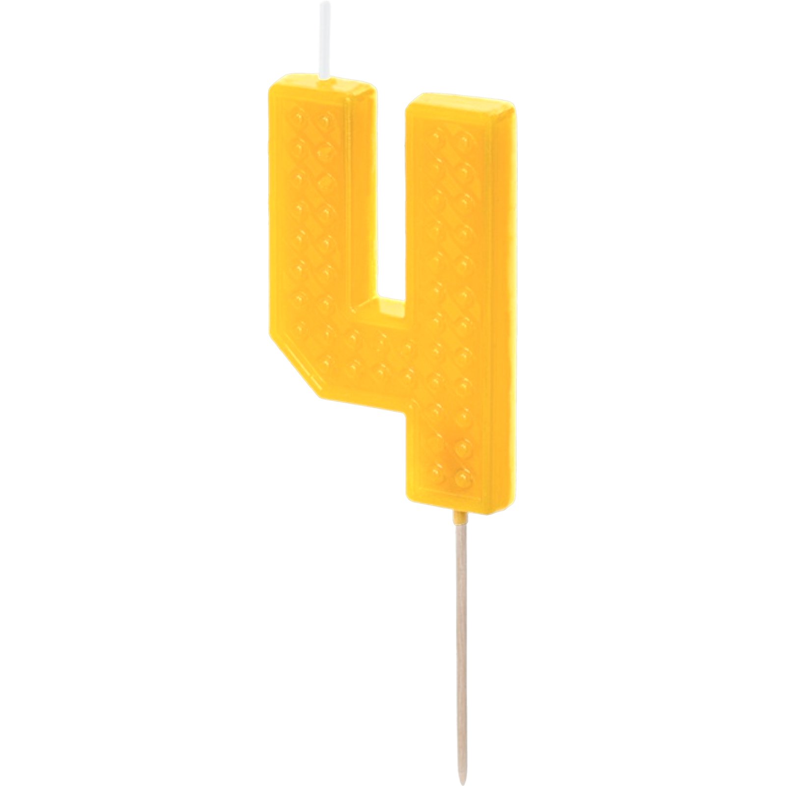 Yellow Number 4 Block Candle