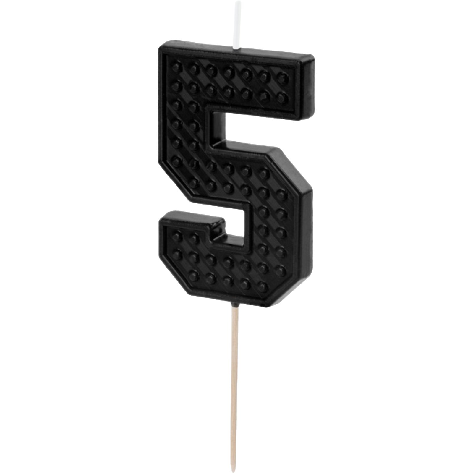 Black Number 5 Block Candle