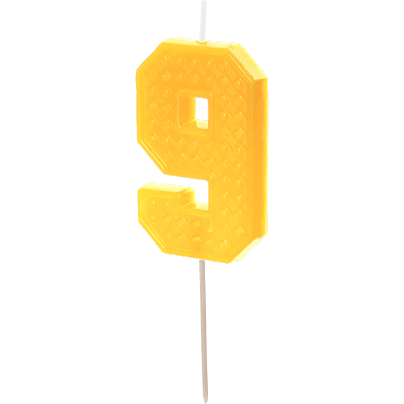 Yellow Number 9 Block Candle