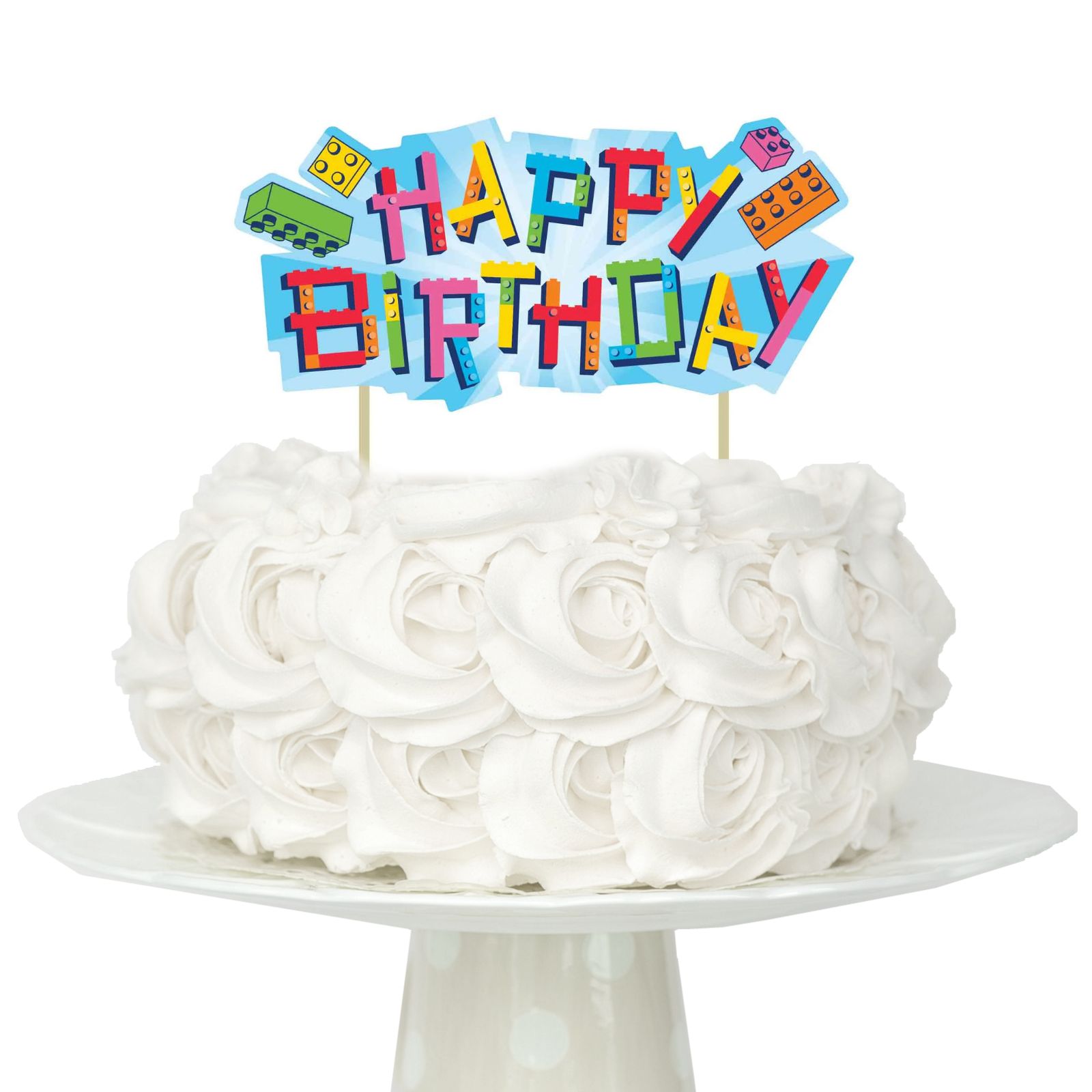 Block Bash Happy Birthday Cake Topper