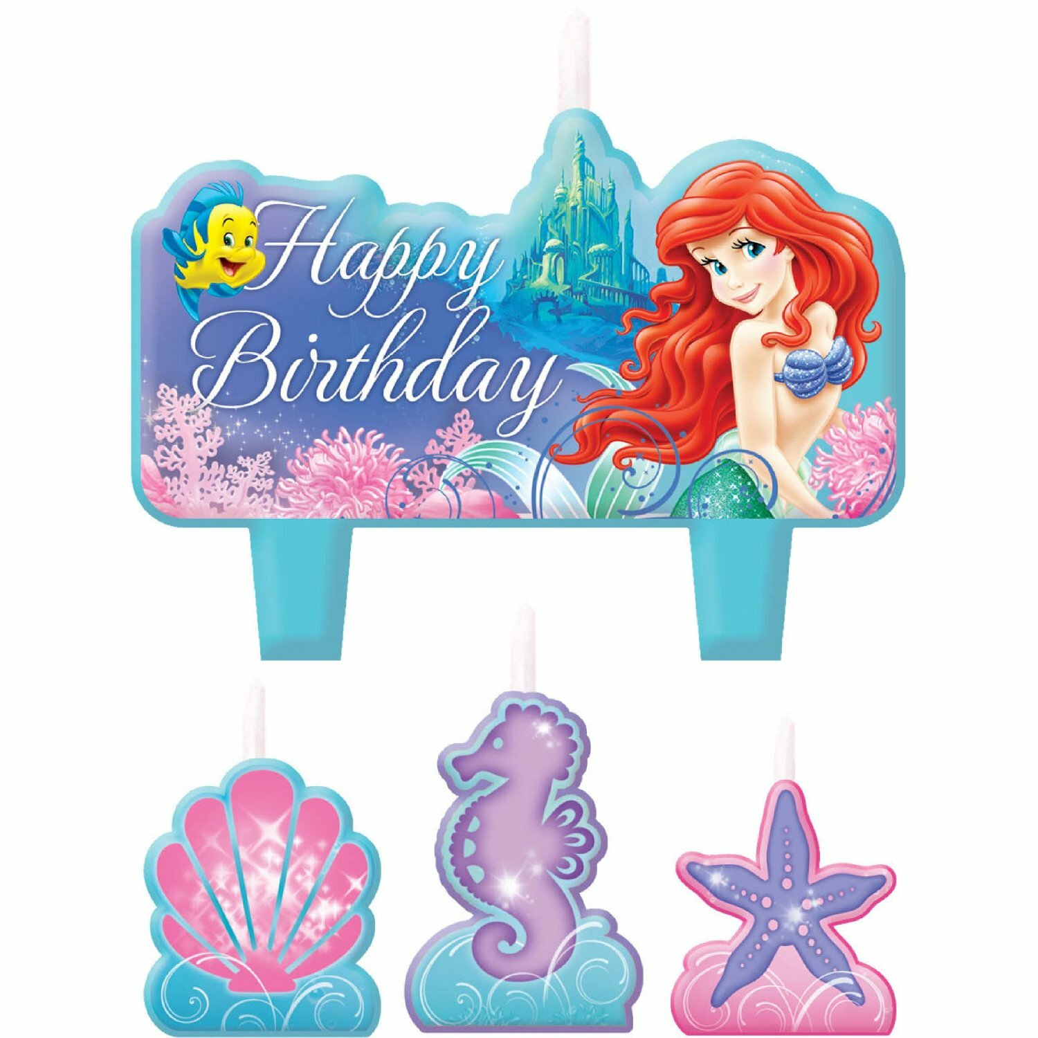 Ariel The Little Mermaid Sparkle Mini Molded Candles (Set of 4)