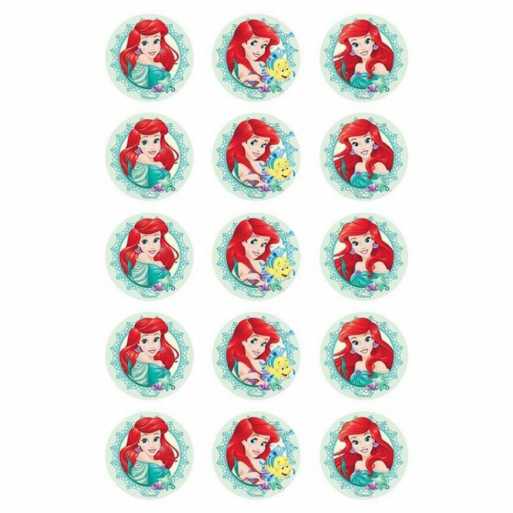 Ariel The Little Mermaid Edible Cupcake Decorations (Pack of 15)
