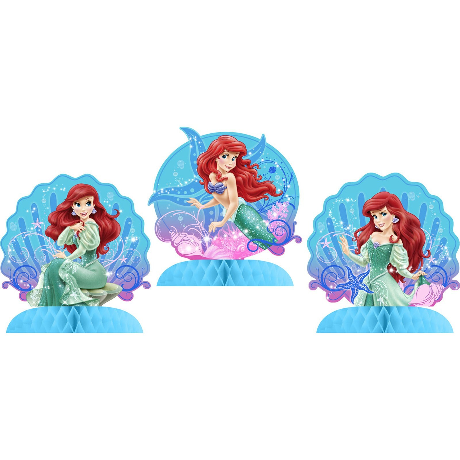 Ariel The Little Mermaid Sparkle Mini Centrepieces (Pack of 3)