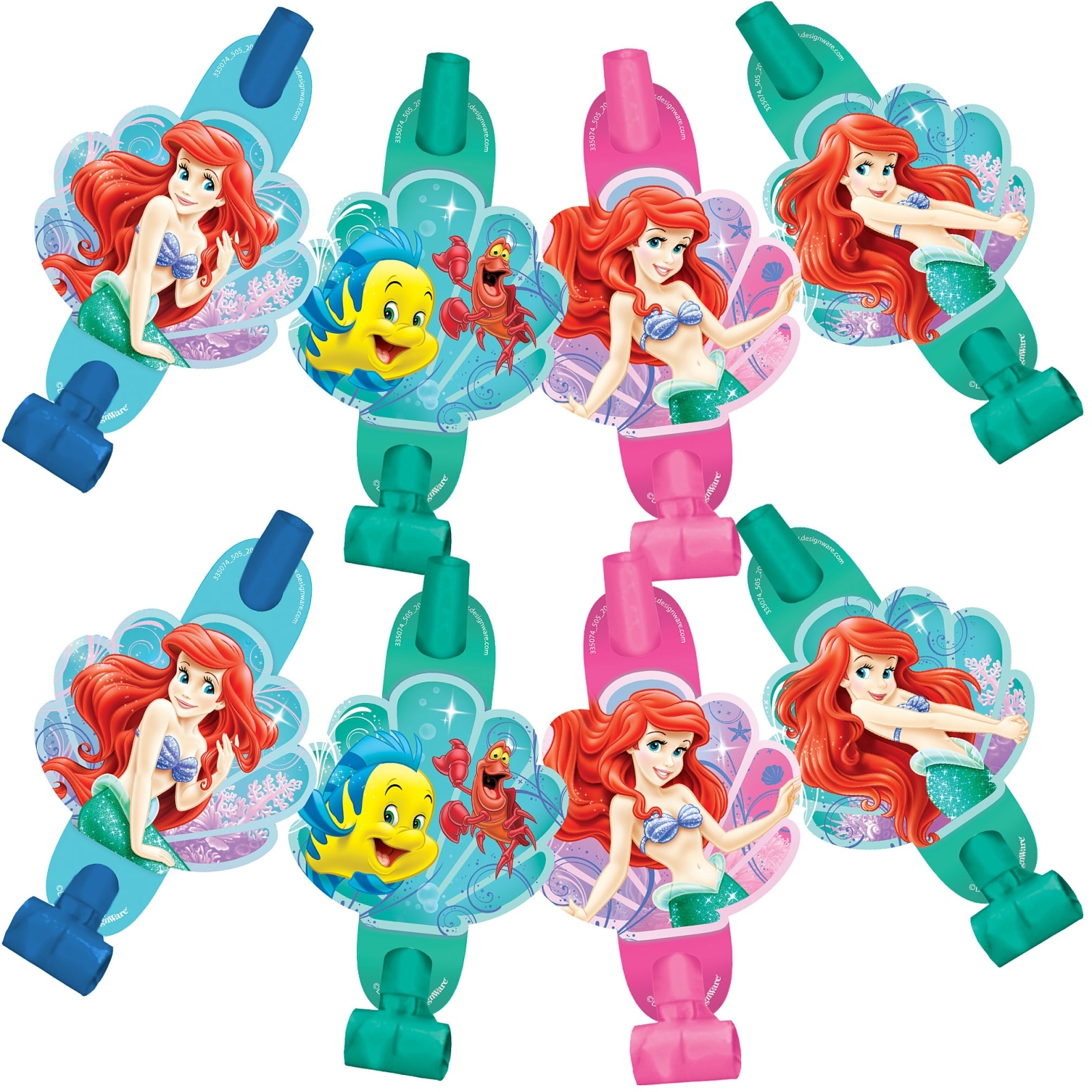 Ariel The Little Mermaid Sparkle Party Blowers (Pack of 8)