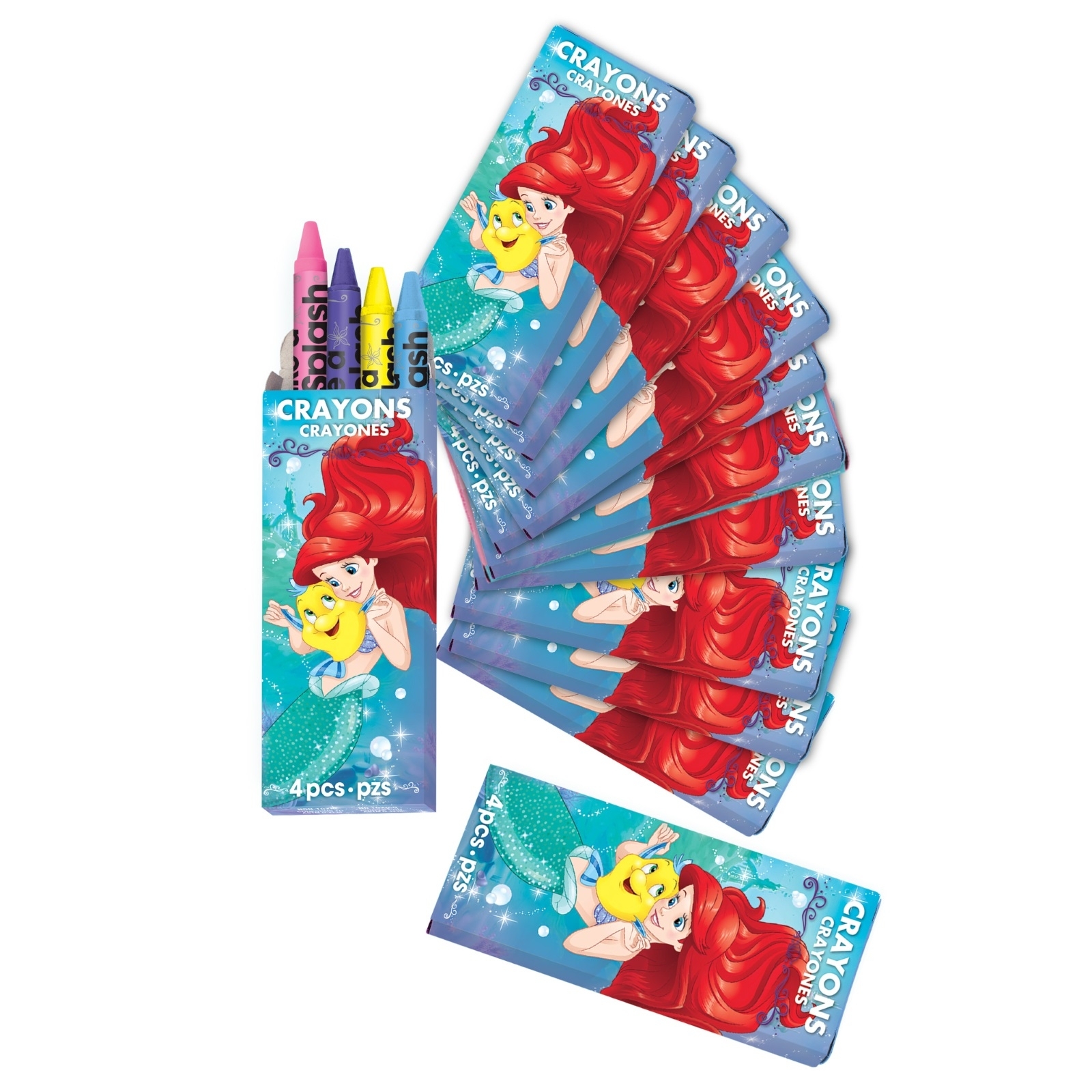 Ariel The Little Mermaid Mini Crayons (Pack of 12)