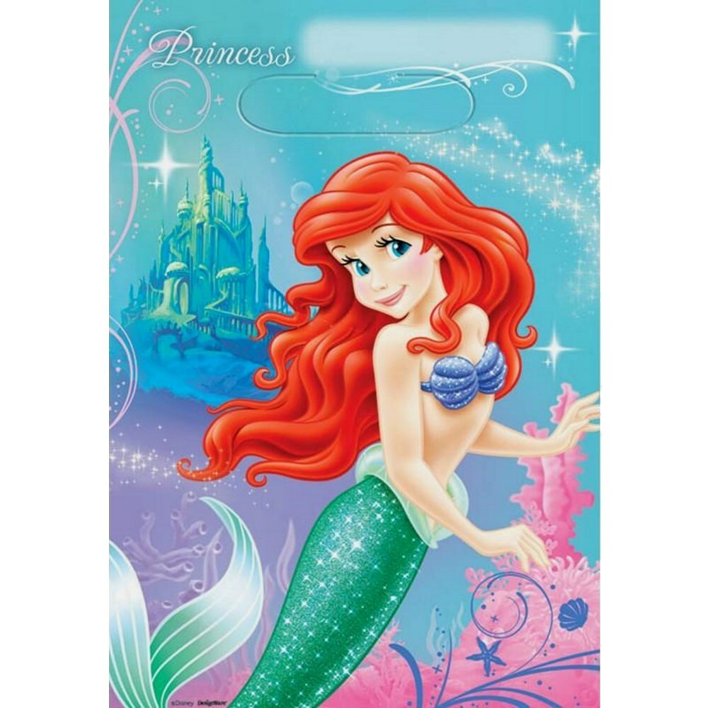 Ariel The Little Mermaid Sparkle Lolly/Treat Bags (Pack of 8)