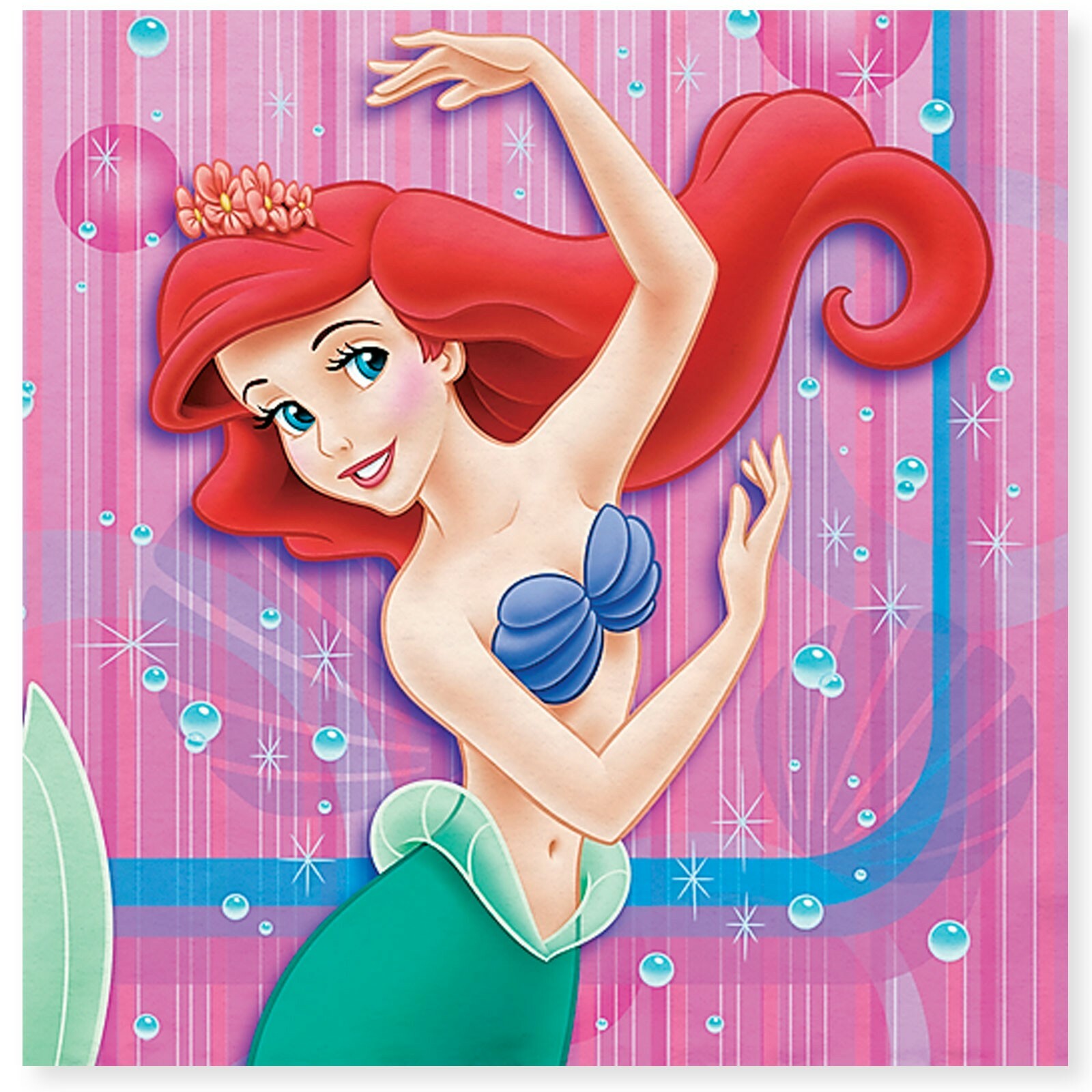 Ariel The Little Mermaid Large Napkins / Serviettes (Pack of 16)