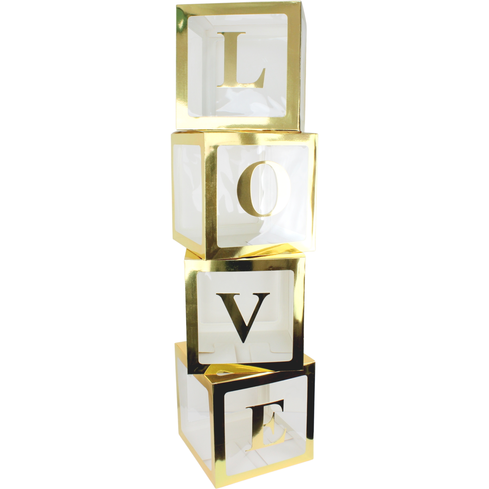 Gold Balloon Boxes with Love Letters (30cm) 