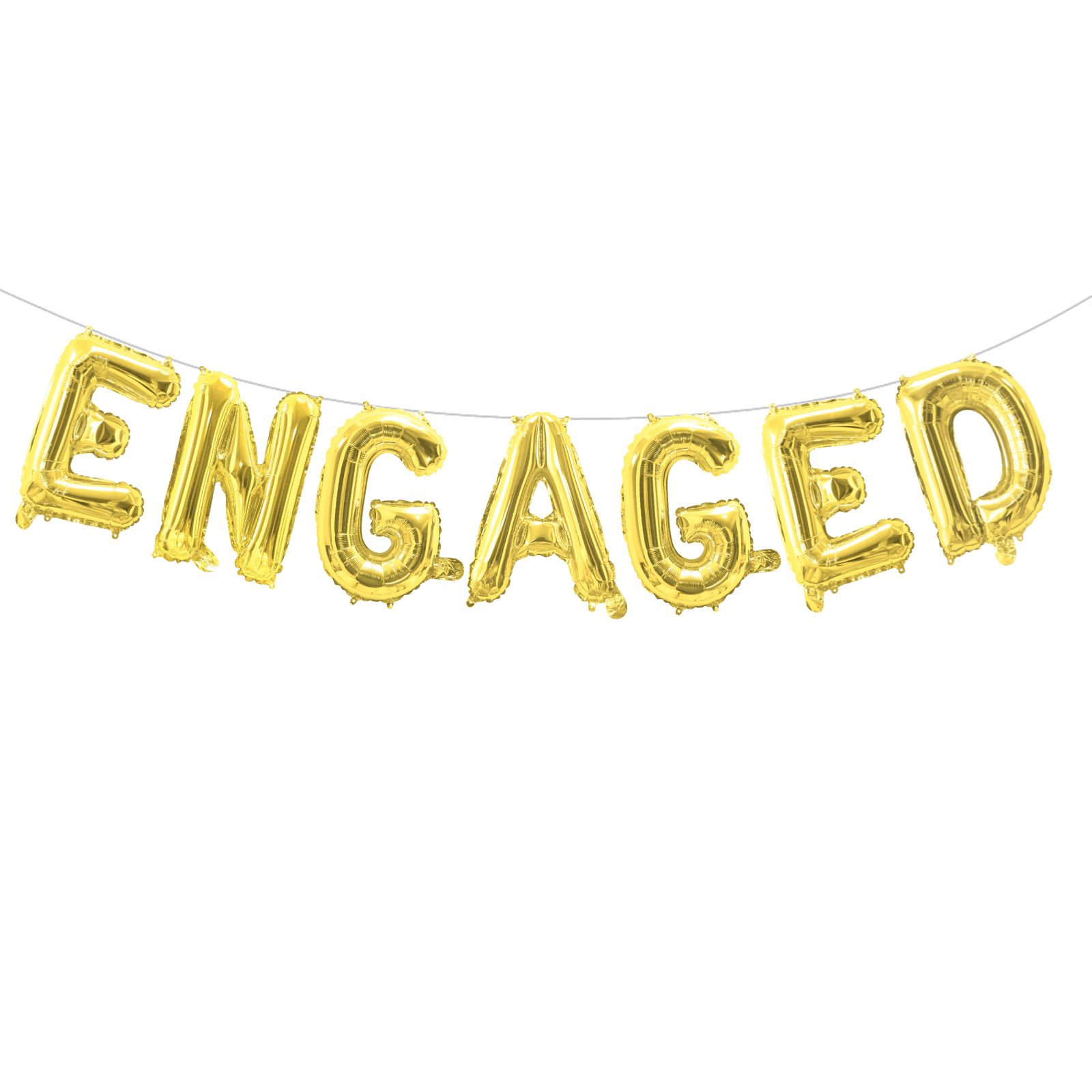 Gold Engaged Air Fill Foil Balloon Letter Pack