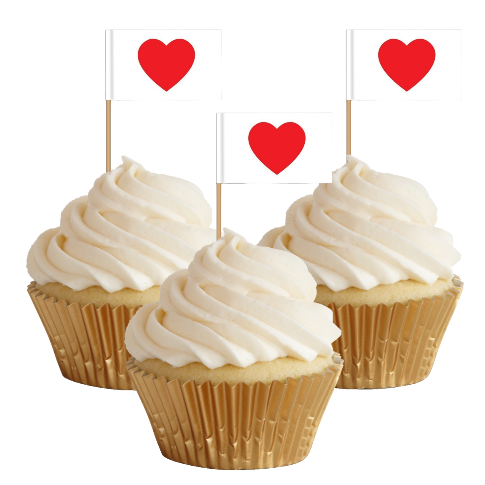 Love Heart Cupcake Picks (Pack of 50)