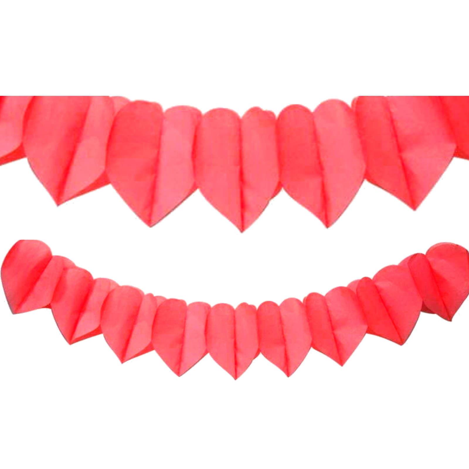 Red Heart Tissue Paper Garland Banner