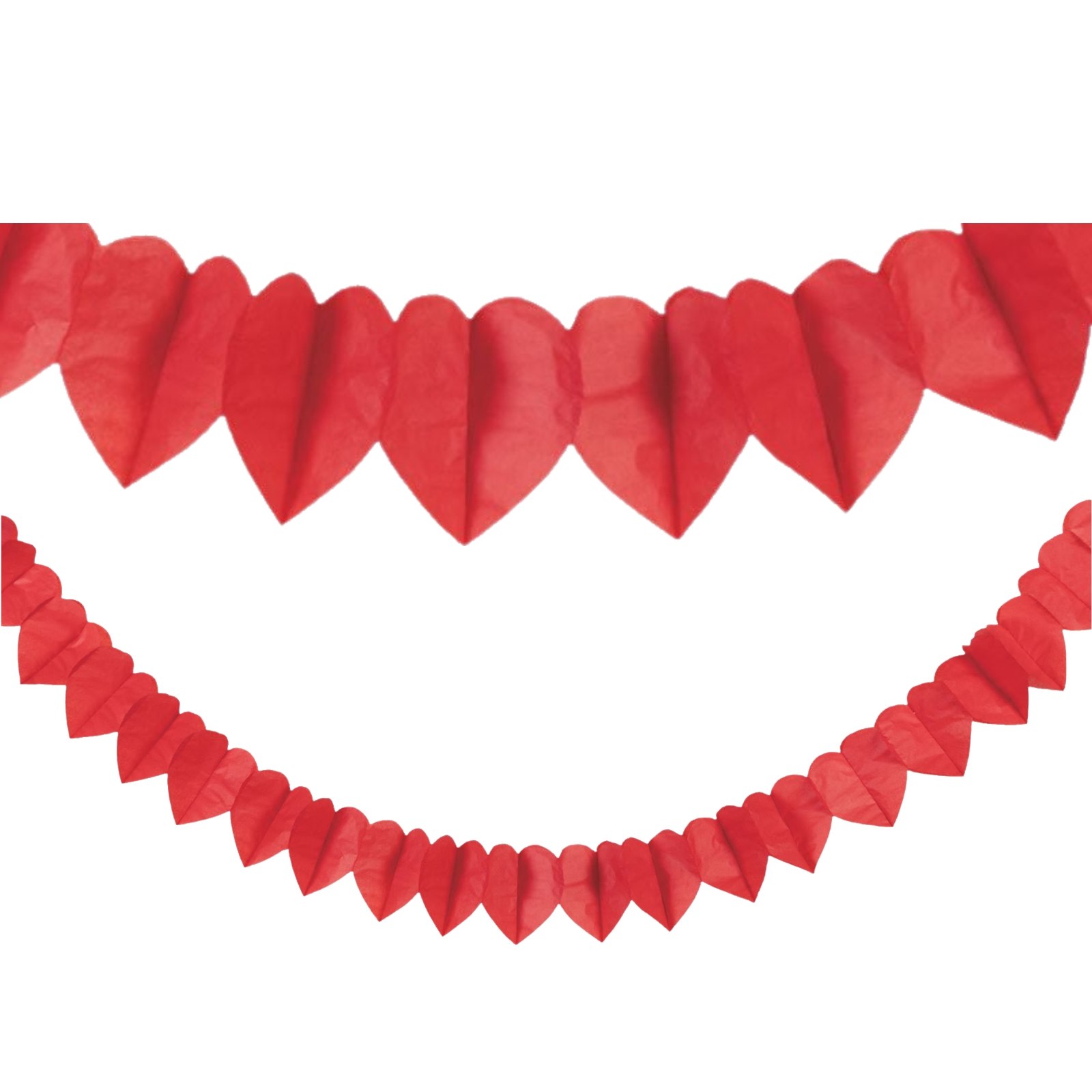 Red Love Heart Tissue Paper Garland Banner 