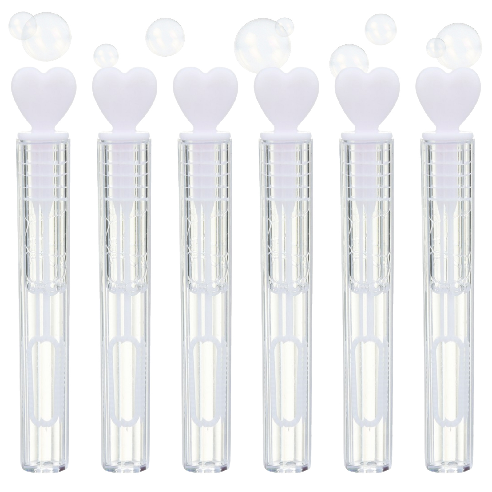 Mini White Heart Bubble Wands (Pack of 36)