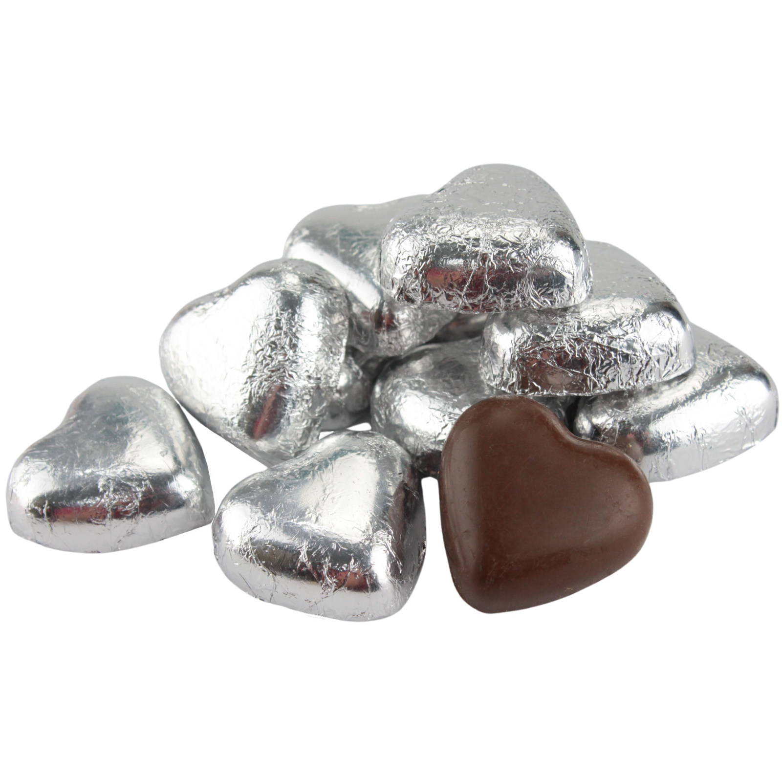 Silver Chocolate Foil Hearts (77g Bag) 