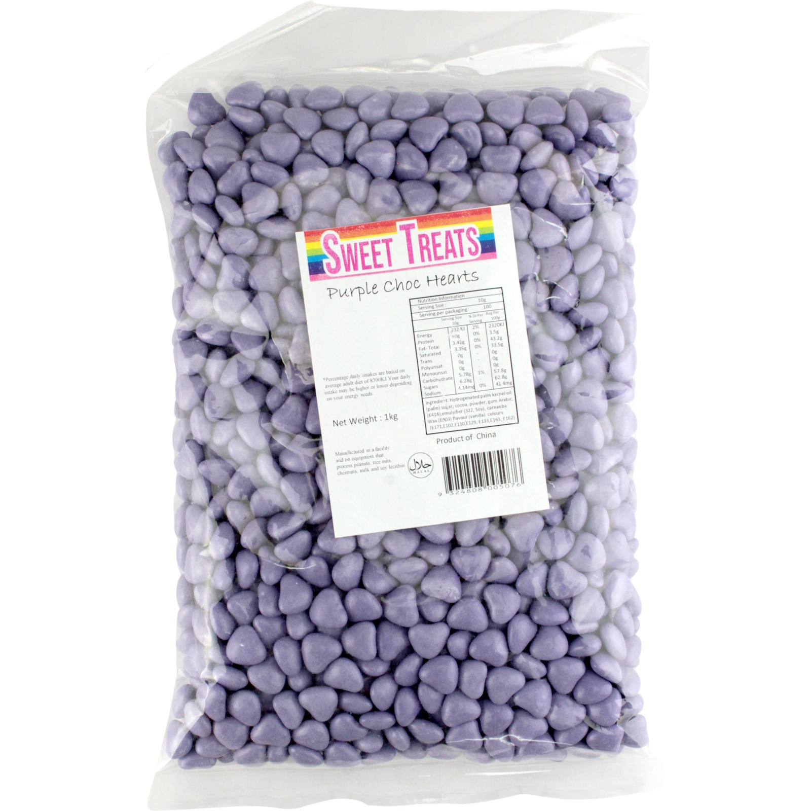 Purple Chocolate Hearts (1kg)