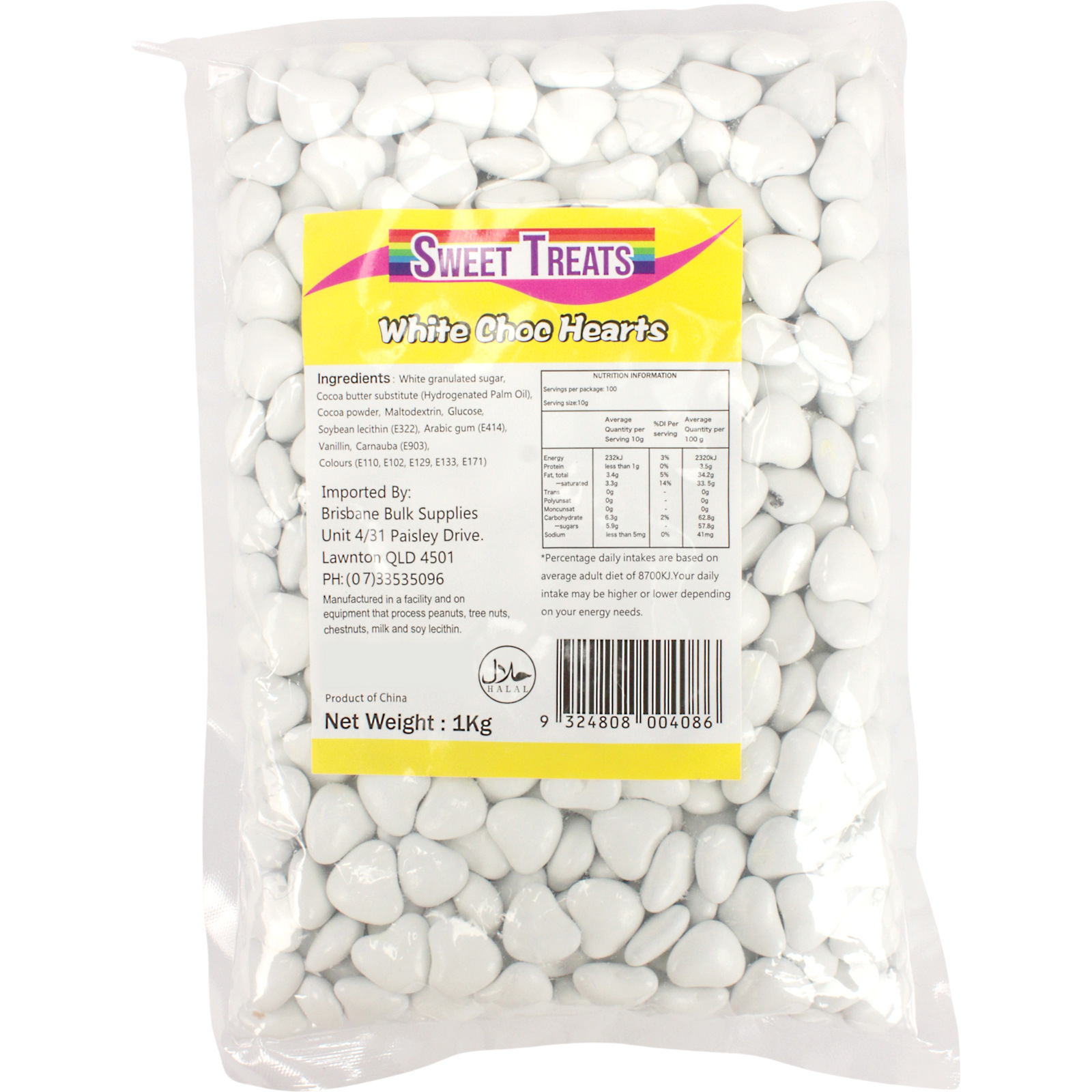 White Chocolate Hearts (1kg)