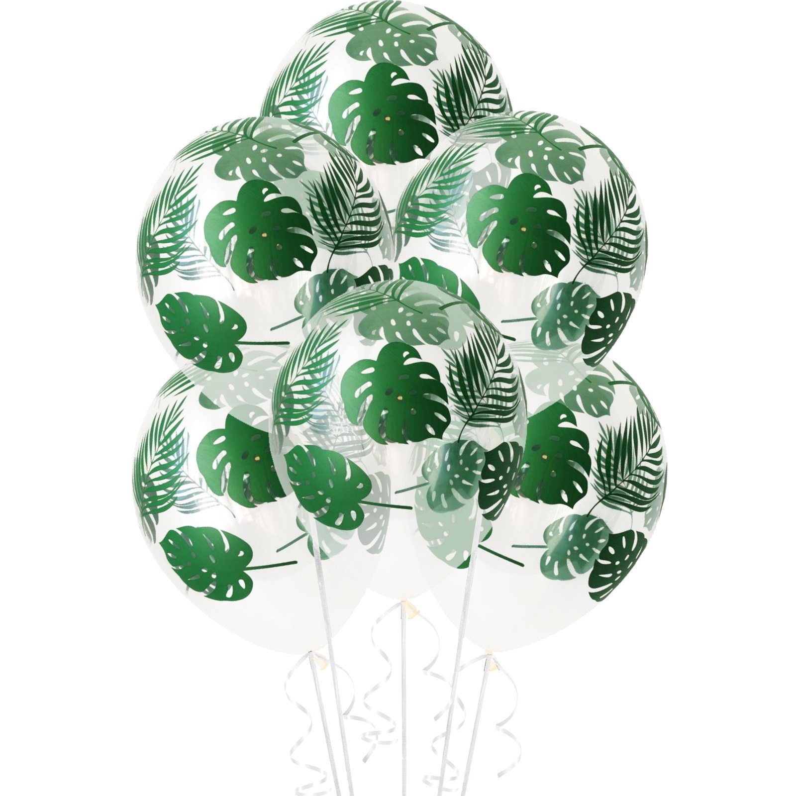 Sempertex All Over Green Palm Leaves Luau Balloons (Pack of 12)