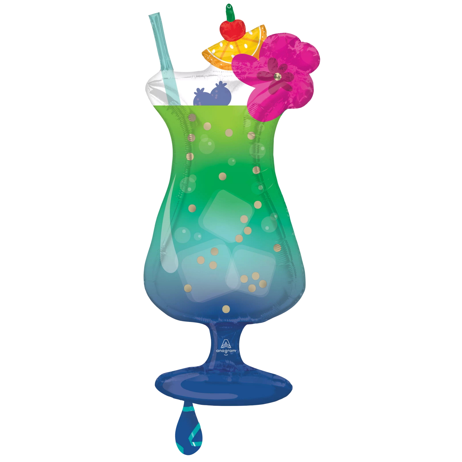 Hawaiian Hibiscus Drink Supershape Helium Balloon 93cm