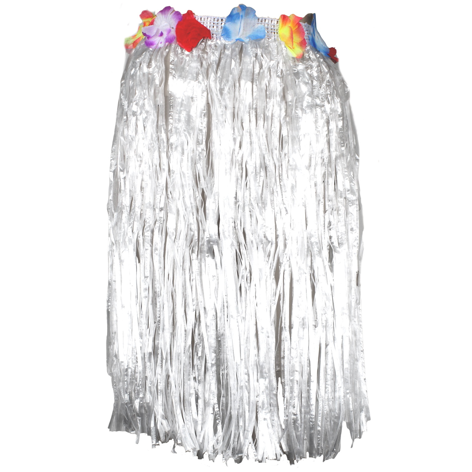 Adult White Artificial Grass Hula Skirt