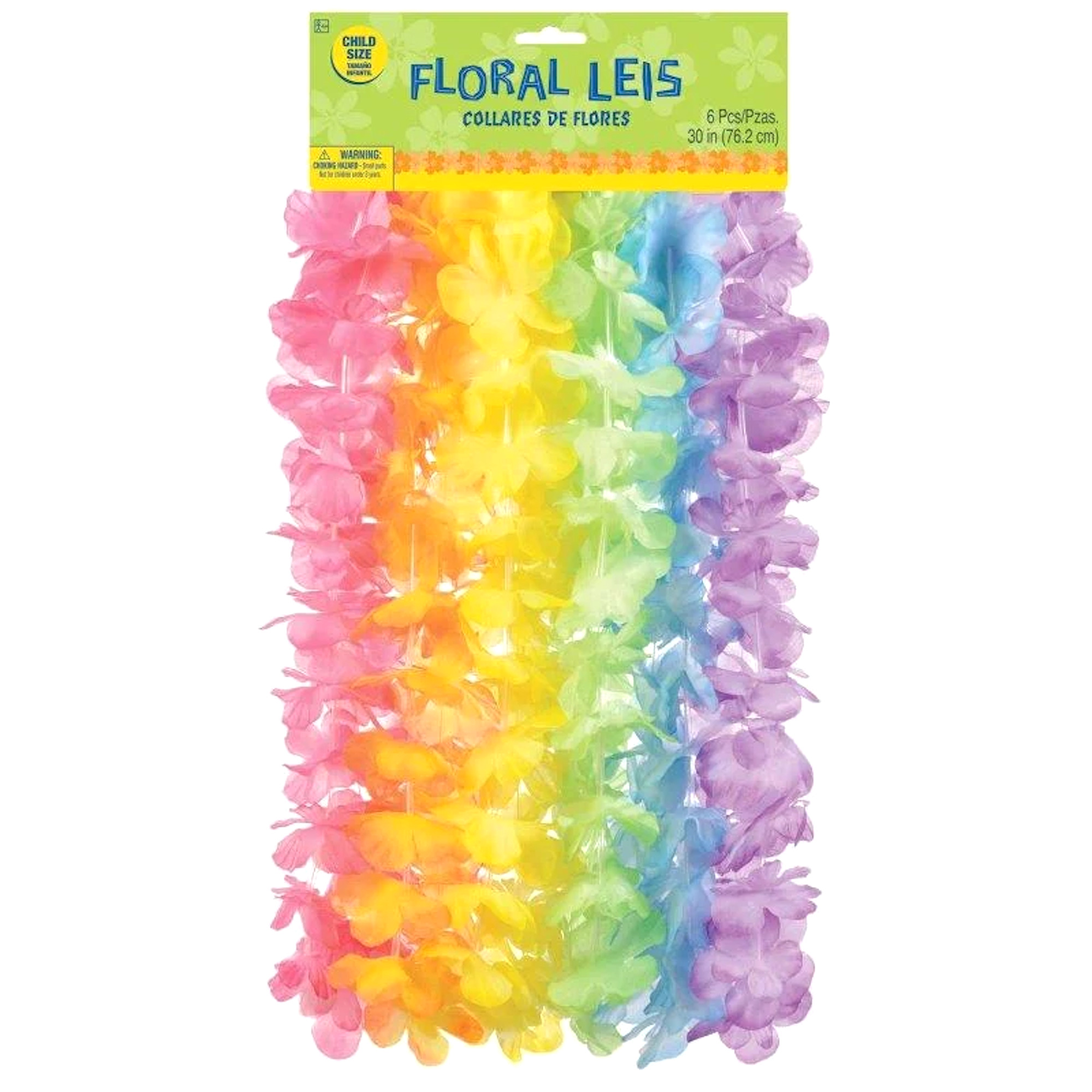 Kids Floral Rainbow Leis (Pack of 6)