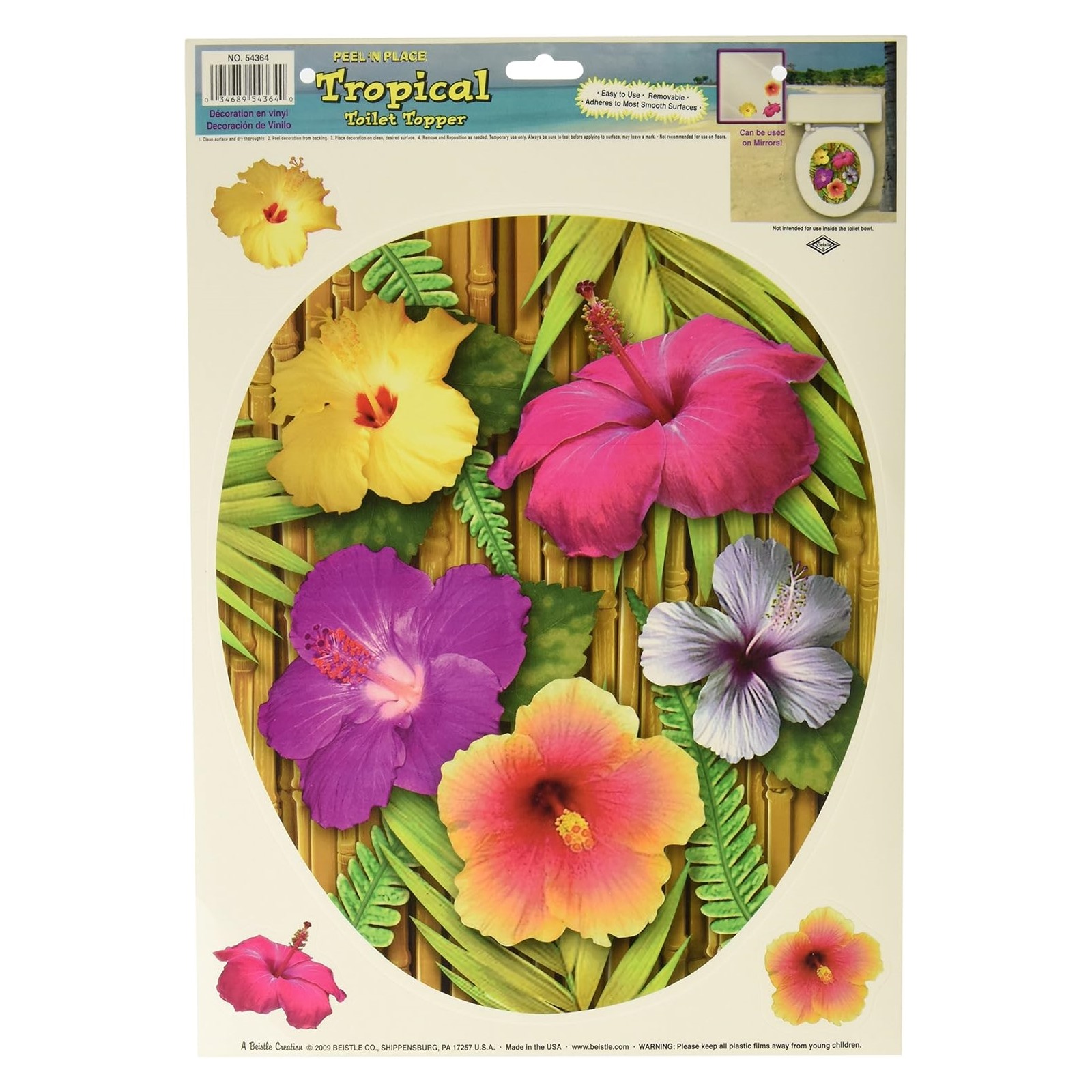 Insta Theme Tropical Toilet Topper Peel and Place