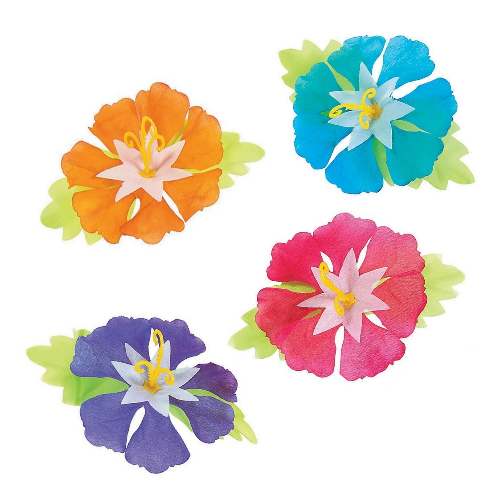 Tropical Hibiscus Artificial Flowers (Pack of 24)
