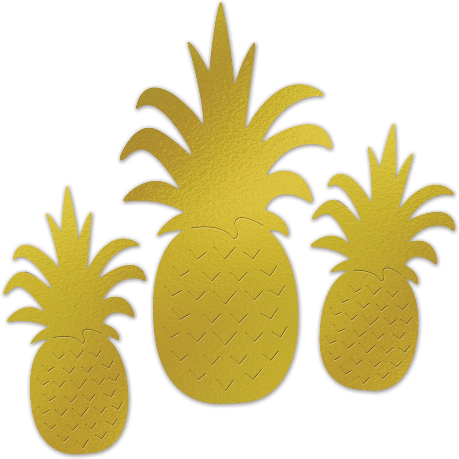 Gold Foil Pineapple Silhouettes (Pack of 3)