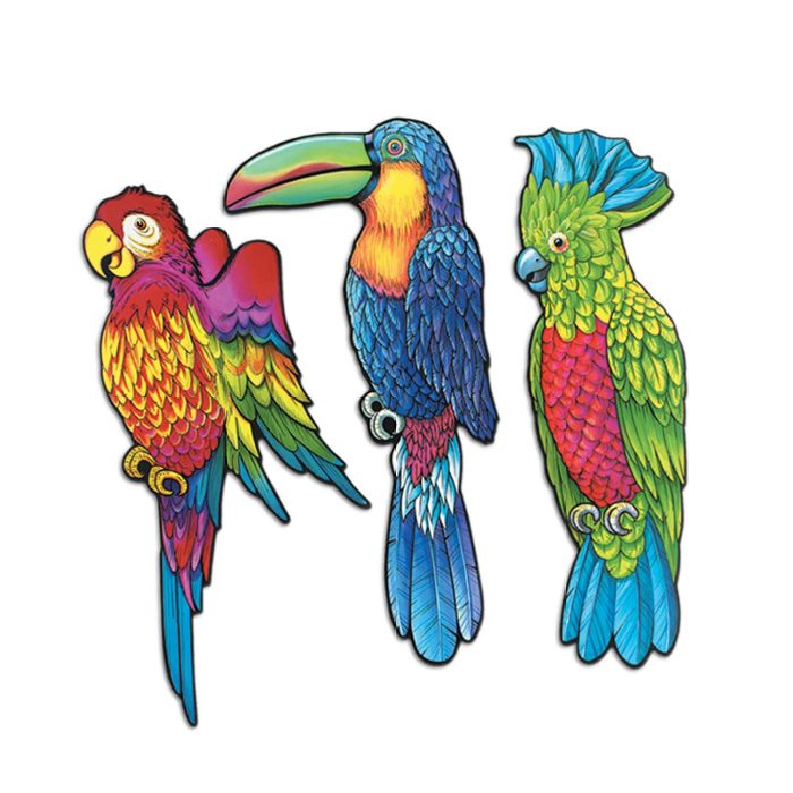 Exotic Bird Cutout Wall Decorations (Pack of 3)