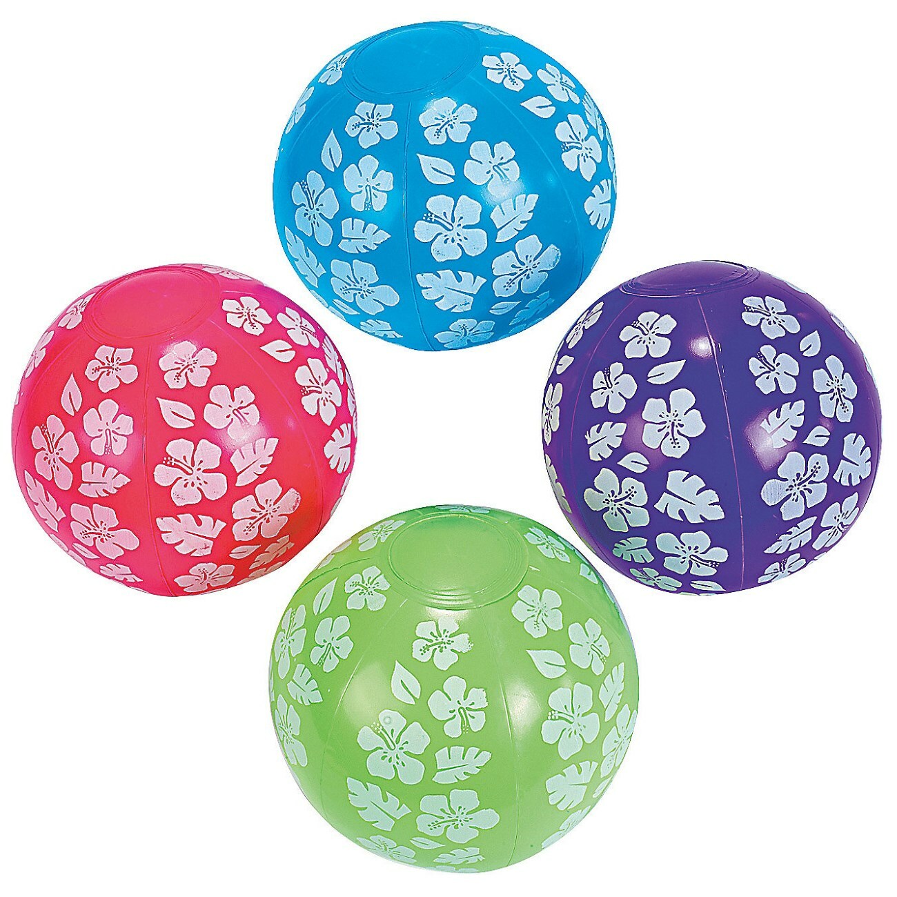 Mini Inflatable Hibiscus Beach Balls 13cm (Pack of 12)