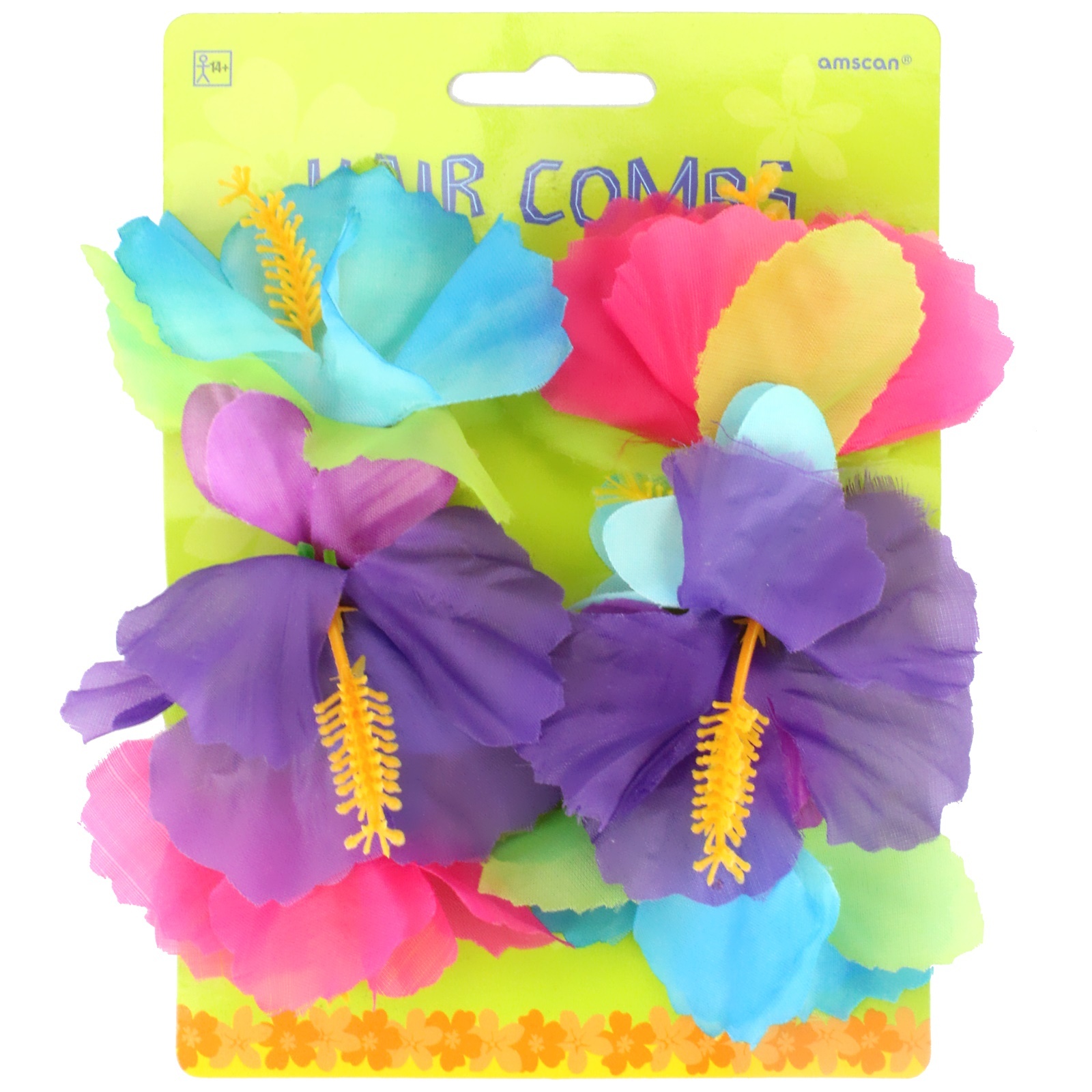 Colourful Hibiscus Tropical Hair Combs (Pack of 2)