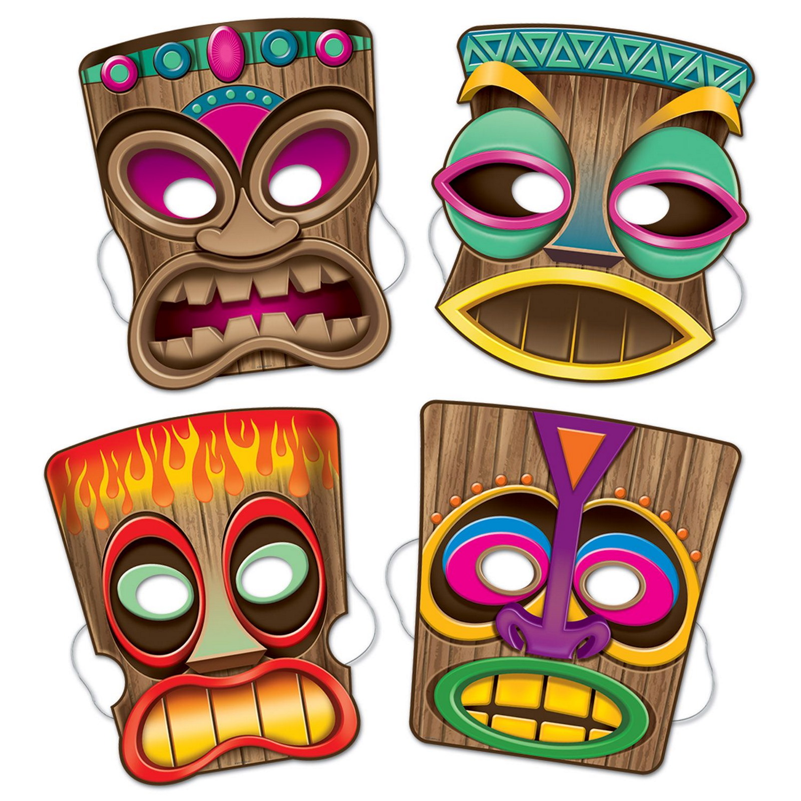 Tiki Masks (Pack of 4) 