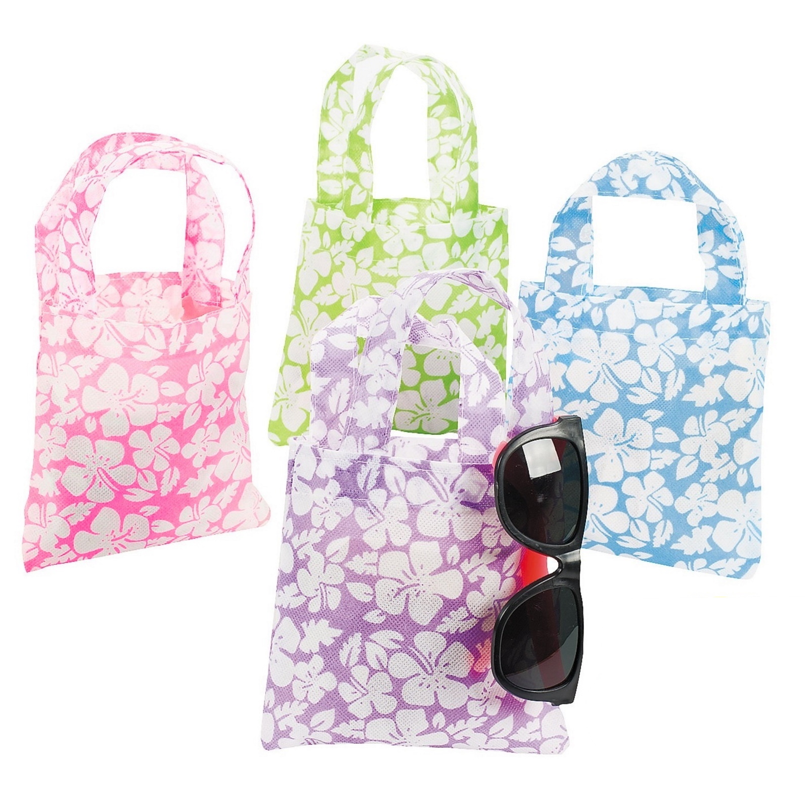 Hibiscus Mini Tote Bags (Pack of 12)