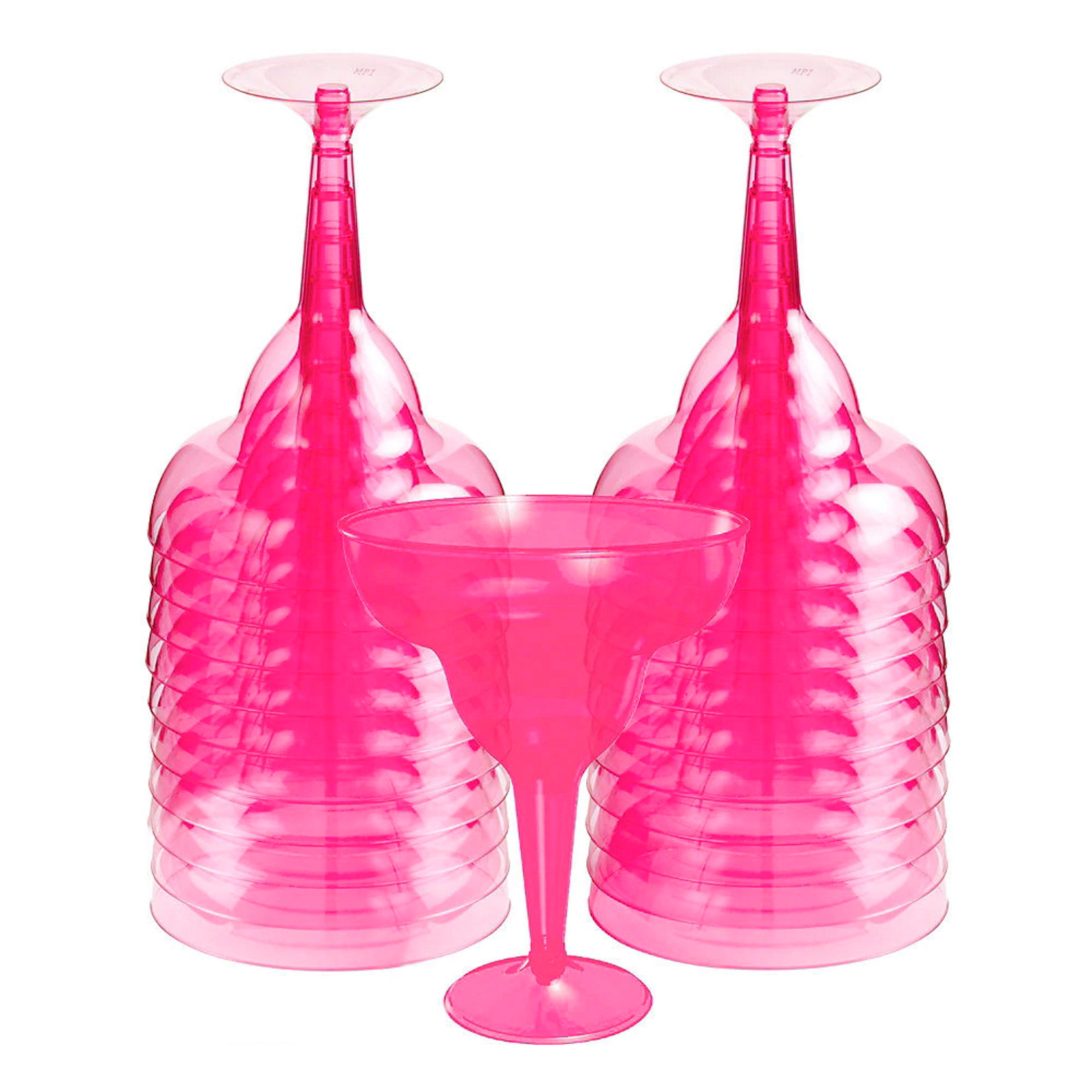 Neon Pink Plastic Margarita Glasses 236ml (Pack of 20)