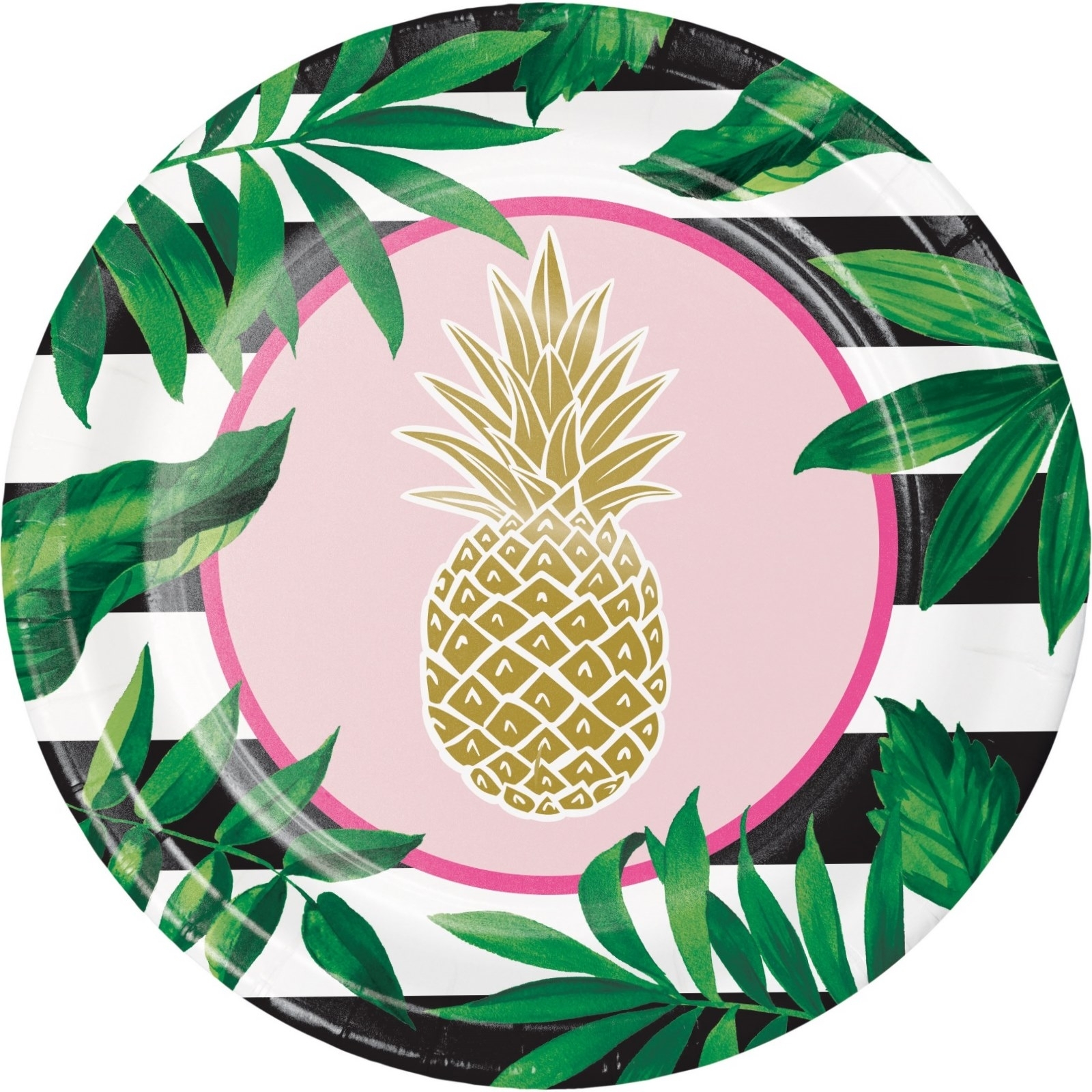 Golden Pineapple Large Paper Plates (Pack of 8)