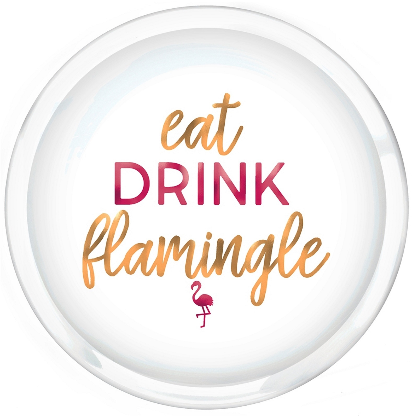 Eat Drink Flamingle Party Plastic Platter 