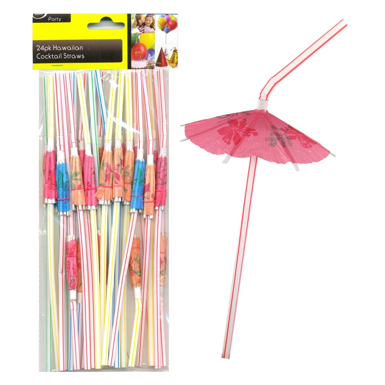 Hawaiian Umbrella Straws (Pack of 24)