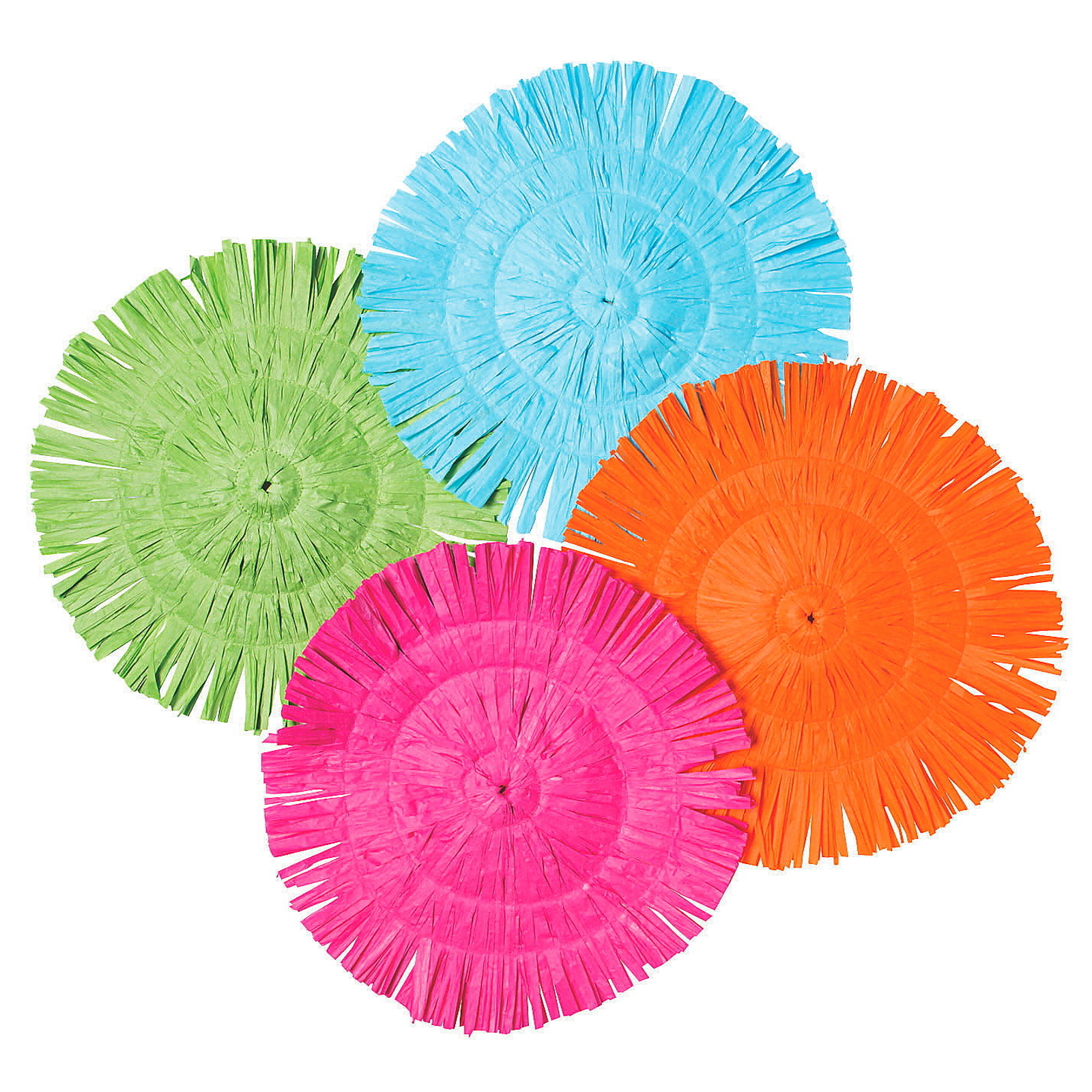 Bright Round Luau Fringe Decorations (Pack of 12)