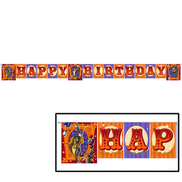 Madagascar 3 Happy Birthday Banner
