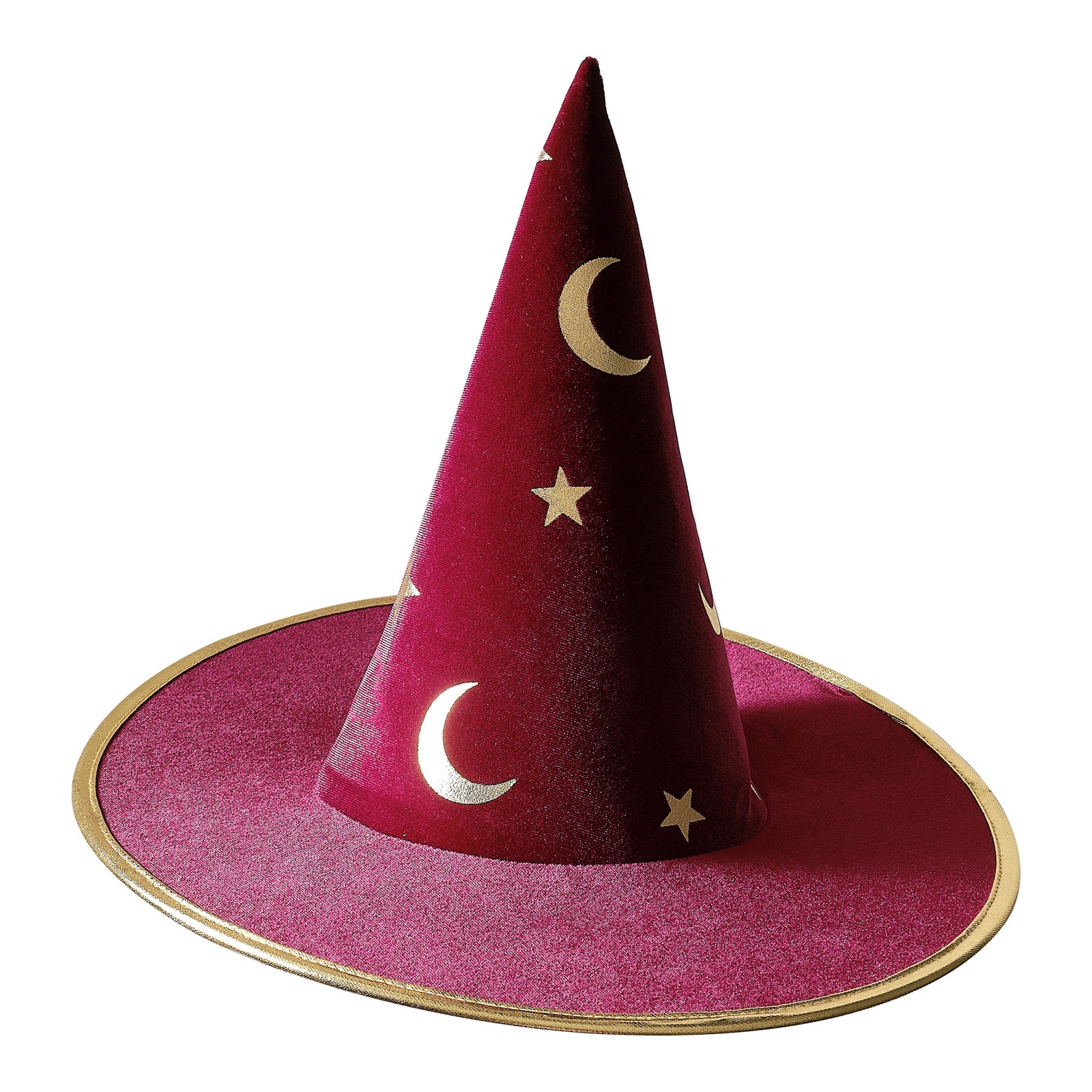Childs Burgundy Velvet Magician Fancy Dress Hat