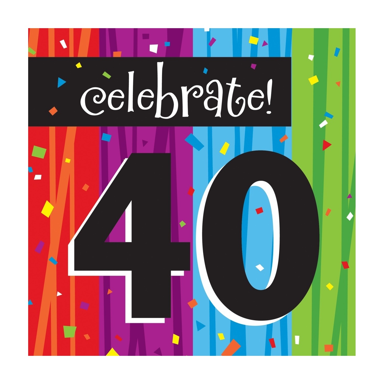 Milestone Celebrations 40th Birthday Large Napkins / Serviettes (Pack of 16)