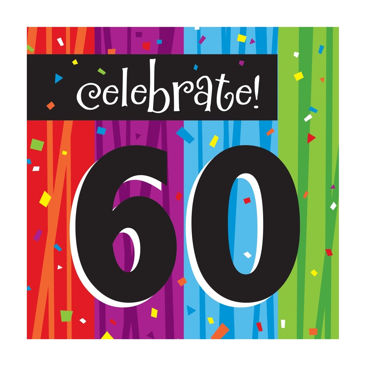 Milestone Celebrations 60th Birthday Large Napkins / Serviettes (Pack of 16)