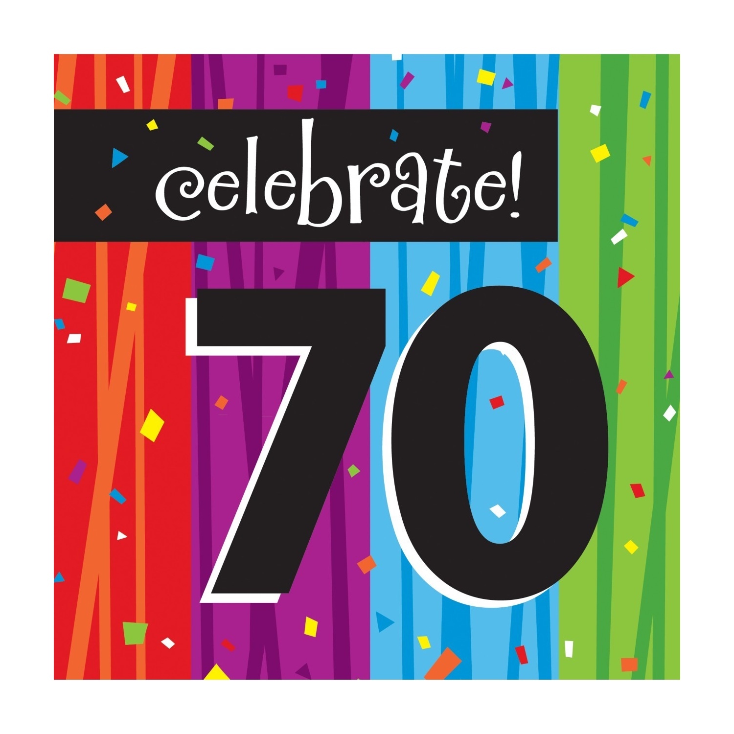 Milestone Celebrations 70th Birthday Large Napkins / Serviettes (Pack of 16)