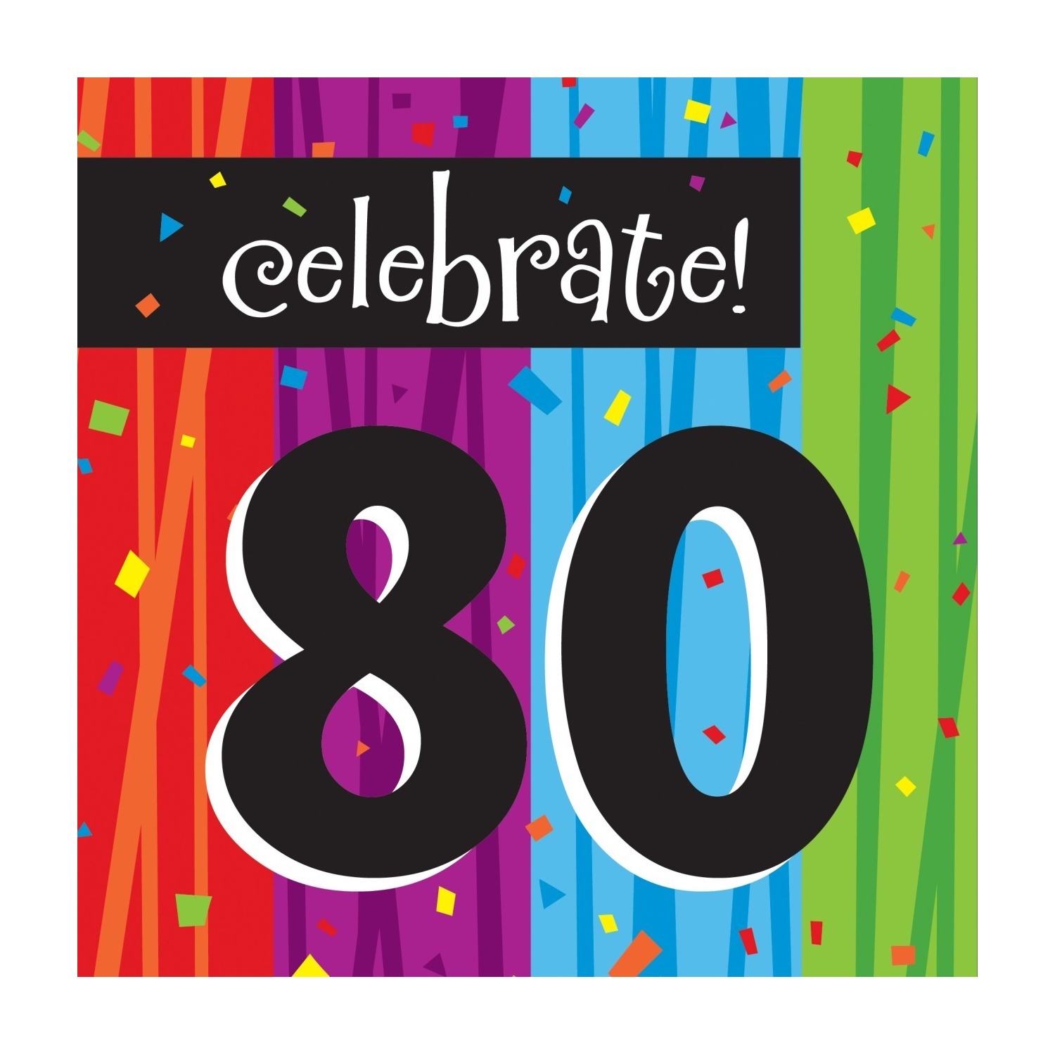 Milestone Celebrations 80th Birthday Large Napkins / Serviettes (Pack of 16)